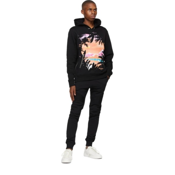 GUC Balmain Black Graphic Hoodie. Size S - Picture 3 of 16